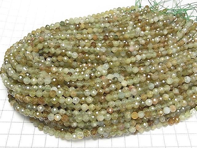 【動画】【素晴らしい輝き】グロッシュラーガーネットAA+ 64面ラウンドカット5mm 1連(約37cm) サムネイル4