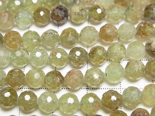 【動画】【素晴らしい輝き】グロッシュラーガーネットAA+ 128面ラウンドカット6.5mm 半連/1連(約37cm) サムネイル2