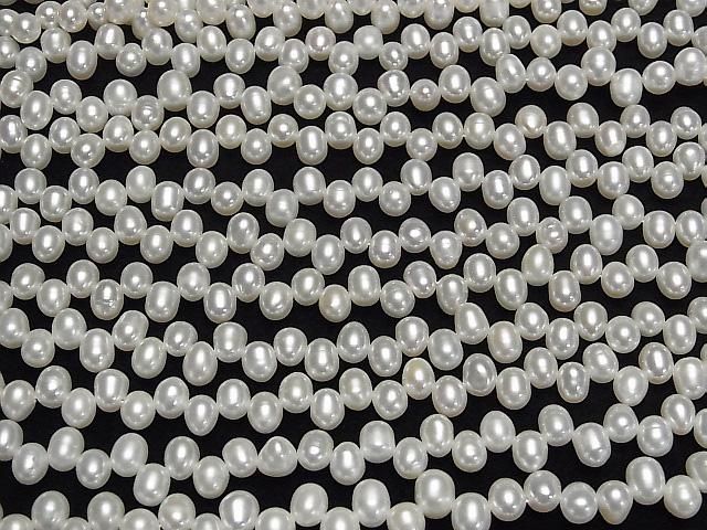 【動画】淡水真珠AA++ バロック7~7.5mm ホワイト クレオ穴 1連(約35cm) サムネイル3
