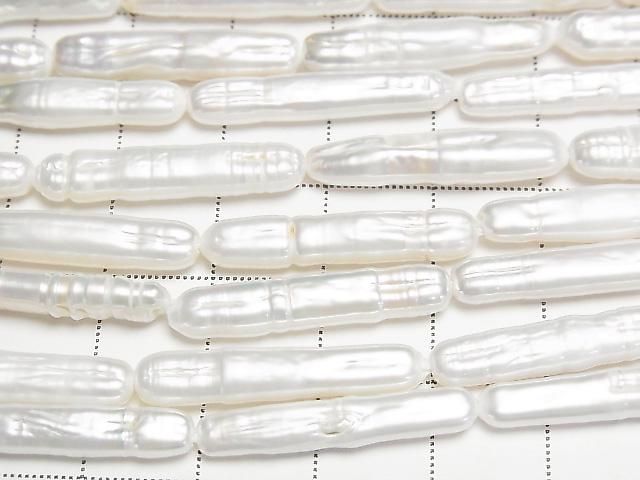 【動画】淡水真珠AA スティック24~26mm ホワイト 1連(約36cm) サムネイル2