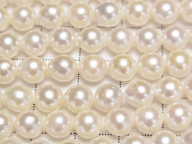 【動画】国産アコヤ真珠AA++ セミラウンド6.5mm ホワイト 半連/1連(約38cm) サムネイル2