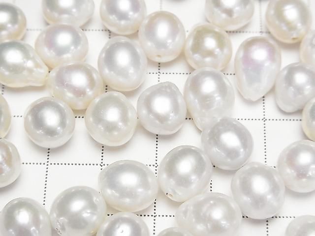 【動画】【粒売り】淡水真珠AA++ ルース ドロップ10~13mm 【片穴】 ホワイト 5粒 サムネイル2