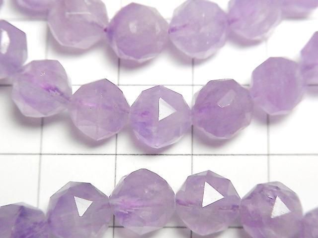 【動画】【素晴らしい輝き】ラベンダーアメジストAAA- スターラウンドカット8mm 1連(ブレス) サムネイル2