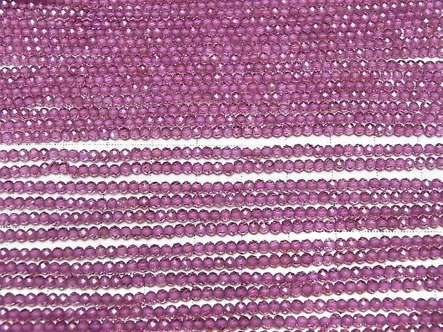 【動画】【素晴らしい輝き】宝石質ロードライトガーネットAAA セミラウンドカット3mm 半連/1連(約30cm) サムネイル3