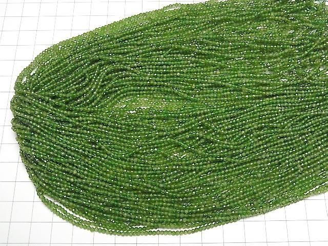 【動画】【素晴らしい輝き】クロムダイオプサイドAAA- 極小ラウンドカット2mm 1連(約37cm) サムネイル4