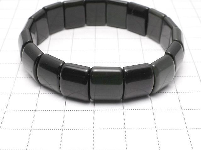 【動画】レインボーオブシディアンAAA 2つ穴レクタングル14×11×5.5mm 1連(バングルブレス) サムネイル2