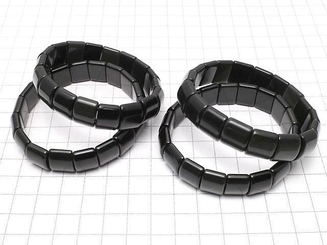 【動画】レインボーオブシディアンAAA 2つ穴レクタングル14×11×5.5mm 1連(バングルブレス) サムネイル4