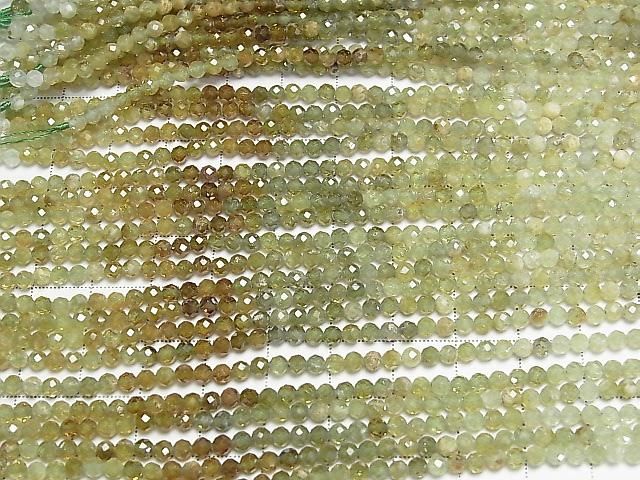 【動画】【素晴らしい輝き】グロッシュラーガーネットAA++ ラウンドカット3mm カラーグラデーション 1連(約37cm) サムネイル3