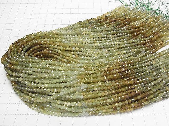 【動画】【素晴らしい輝き】グロッシュラーガーネットAA++ ラウンドカット3mm カラーグラデーション 1連(約37cm) サムネイル4