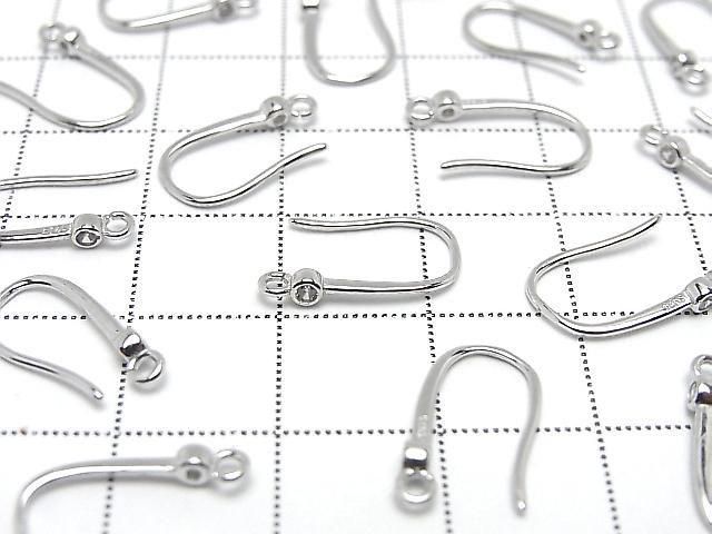 Silver925 ピアスフック(CZ付)15×8mm ロジウム 1ペア(2ピース) サムネイル3