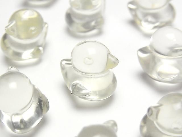【動画】レモンクォーツAAA あひるモチーフ 15×13mm 【穴なし】 1個の画像
