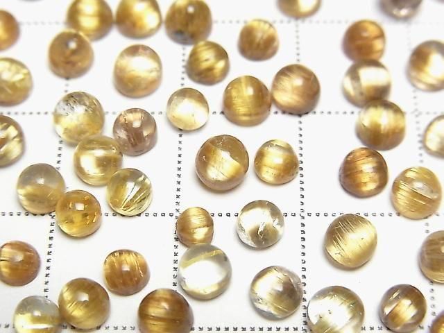 【動画】高品質ルチルクォーツAAA ラウンド カボション 4.5mm弱 5個 サムネイル2