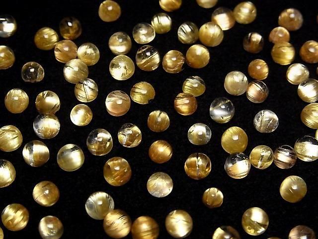 【動画】高品質ルチルクォーツAAA ラウンド カボション 4.5mm弱 5個 サムネイル3