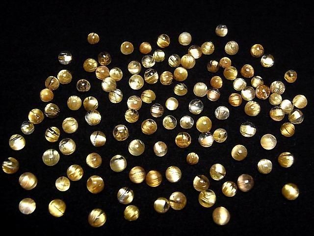 【動画】高品質ルチルクォーツAAA ラウンド カボション 4.5mm弱 5個 サムネイル4