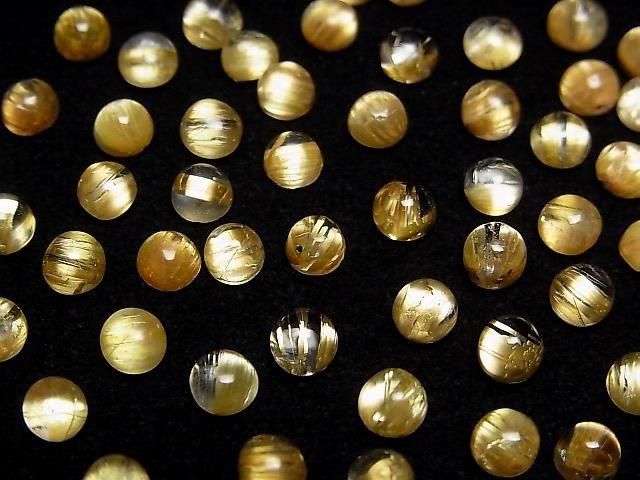 【動画】高品質ルチルクォーツAAA ラウンド カボション 5mm弱 3個 サムネイル3