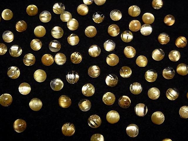 【動画】高品質ルチルクォーツAAA ラウンド カボション 5mm弱 3個 サムネイル4
