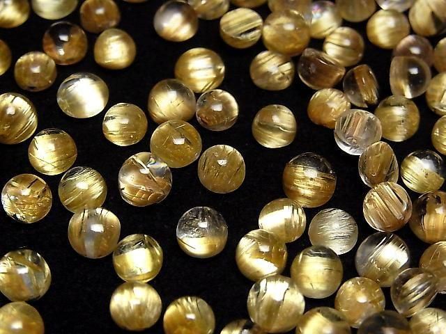 【動画】高品質ルチルクォーツAAA ラウンド カボション 6mm弱 3個 サムネイル3