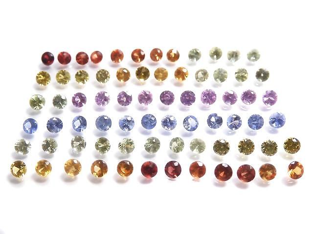 【動画】宝石質マルチカラーサファイアAAA ルース ラウンドファセットカット1.5×1.5mm 72粒セット サムネイル4