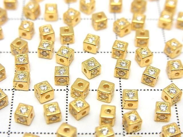 Silver925 キューブ3×3×3mm(CZ付) 18KGP 2個 サムネイル3
