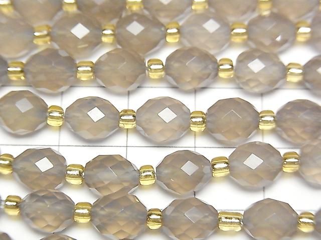 【動画】【素晴らしい輝き】グレーオニキス ライスカット8×6.5mm 1連(約37cm) サムネイル2