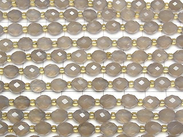 【動画】【素晴らしい輝き】グレーオニキス ライスカット8×6.5mm 1連(約37cm) サムネイル3