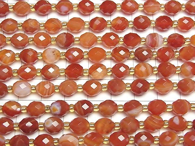 【動画】【素晴らしい輝き】カーネリアン・サードニクス ライスカット8×6.5mm 1連(約37cm) サムネイル3