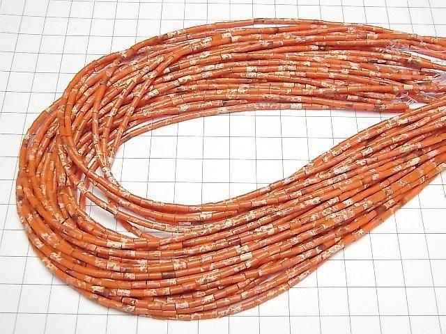 【動画】オレンジカラーカオリン チューブ4×2×2mm 1連(約36cm) サムネイル4