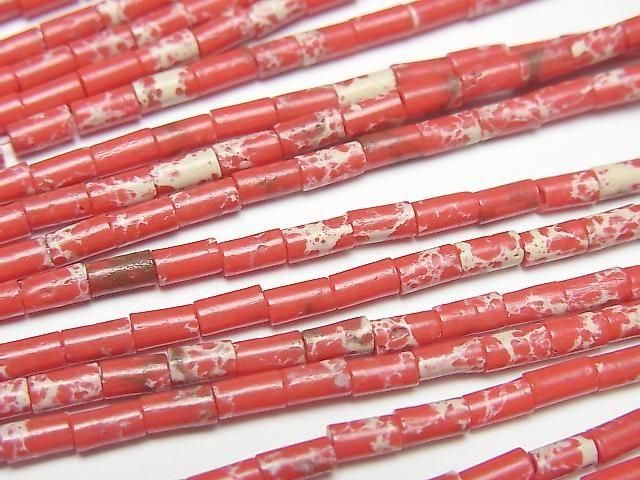 【動画】レッドカラーカオリン チューブ4×2×2mm 1連(約36cm)の画像