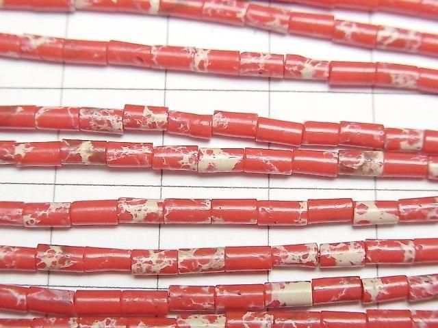 【動画】レッドカラーカオリン チューブ4×2×2mm 1連(約36cm) サムネイル2