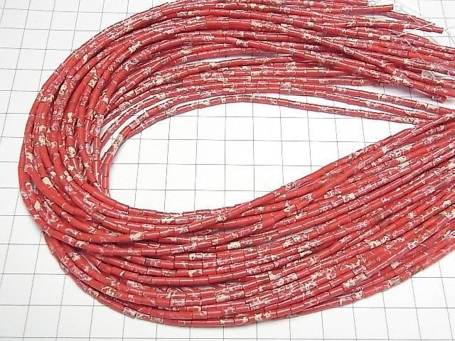 【動画】レッドカラーカオリン チューブ4×2×2mm 1連(約36cm) サムネイル4