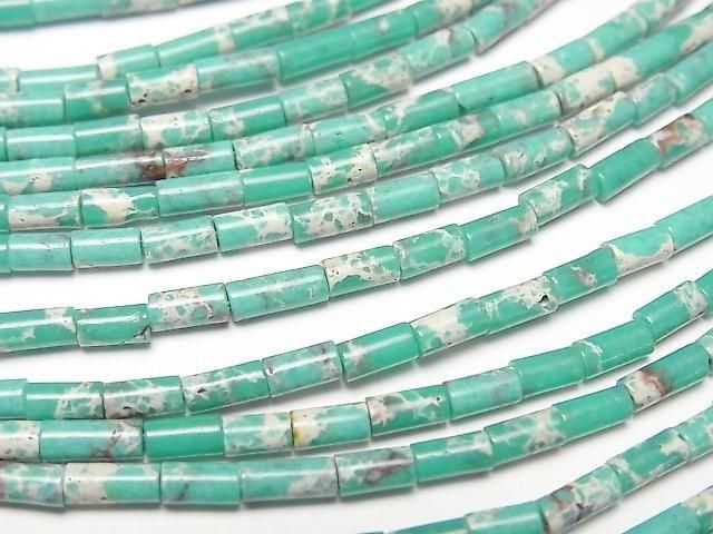 【動画】グリーンカラーカオリン チューブ4×2×2mm 1連(約36cm)の画像