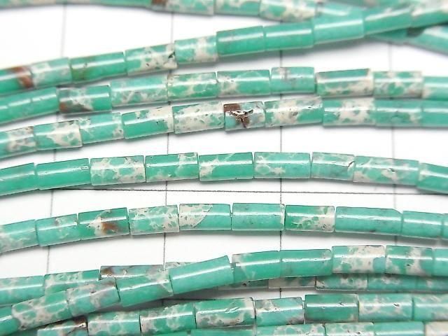 【動画】グリーンカラーカオリン チューブ4×2×2mm 1連(約36cm) サムネイル2