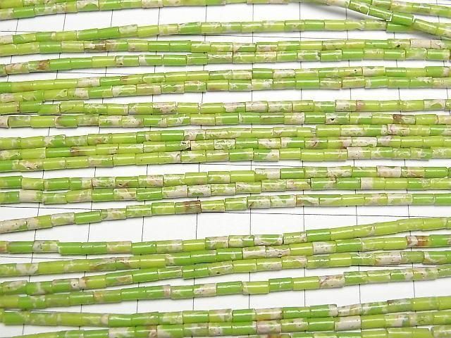【動画】ライトグリーンカラーカオリン チューブ4×2×2mm 1連(約36cm) サムネイル3