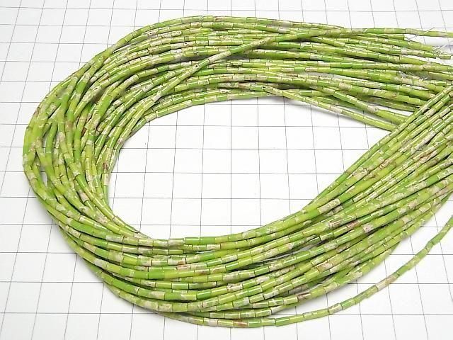 【動画】ライトグリーンカラーカオリン チューブ4×2×2mm 1連(約36cm) サムネイル4