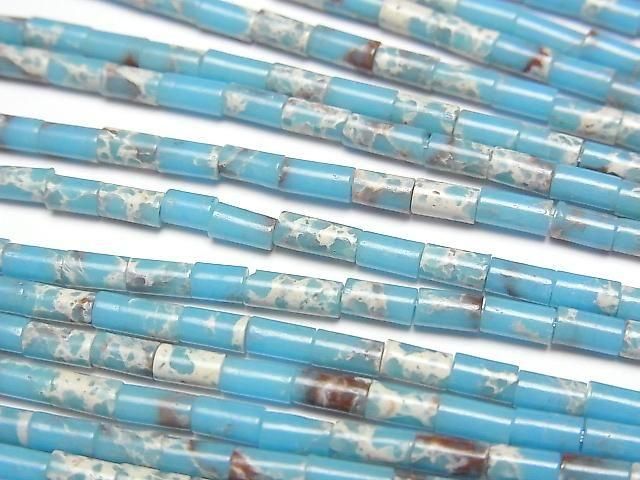 【動画】ライトブルーカラーカオリン チューブ4×2×2mm 1連(約36cm)の画像