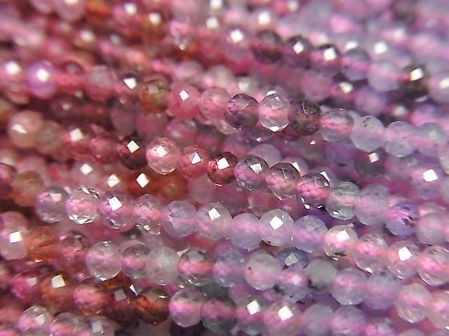 【動画】【素晴らしい輝き】マルチカラースピネルAAA- ラウンドカット2mm カラーグラデーション 1連(約36cm)の画像