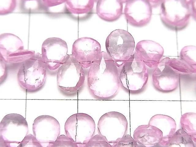 【動画】宝石質ピンクトパーズAA++ ペアシェイプ ブリオレットカット 半連/1連(約12cm) サムネイル2