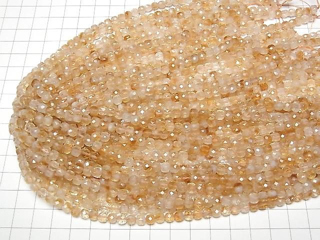 【動画】【素晴らしい輝き】バイカラーシトリンAA+ キューブカット4.5×4.5×4.5mm 1連(約37cm) サムネイル4