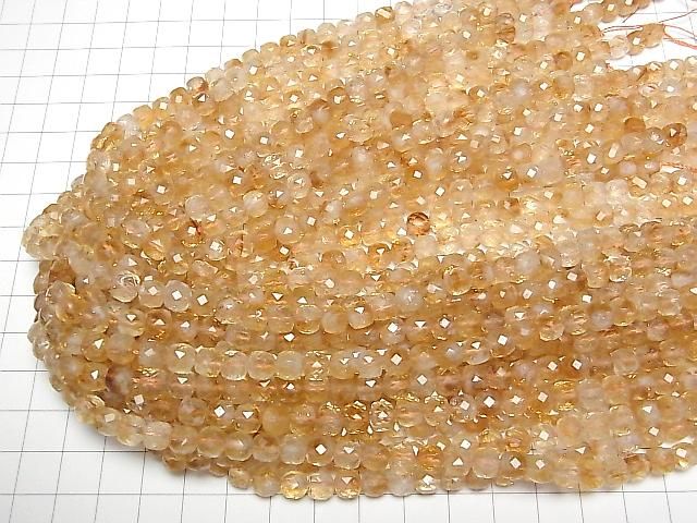 【動画】【素晴らしい輝き】バイカラーシトリンAA++ キューブカット6×6×6mm 半連/1連(約36cm) サムネイル4