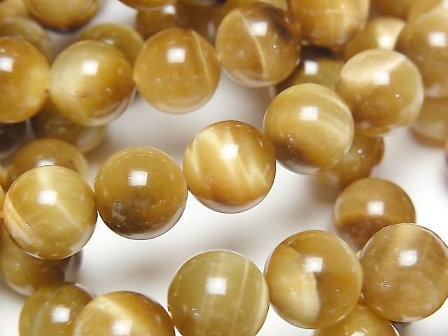 【動画】ゴールデンタイガーアイAA++ ラウンド10mm 1連(ブレス)の画像