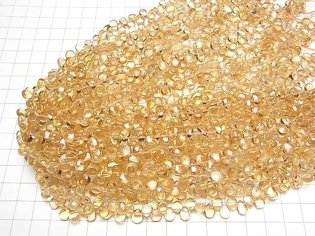 【動画】宝石質シトリンAAA- ペアシェイプ 【S~Mサイズ】 1連(約38cm) サムネイル4