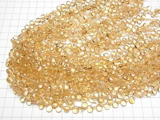 【動画】宝石質シトリンAAA- ペアシェイプ 【M~Lサイズ】 1連(約38cm) サムネイル4
