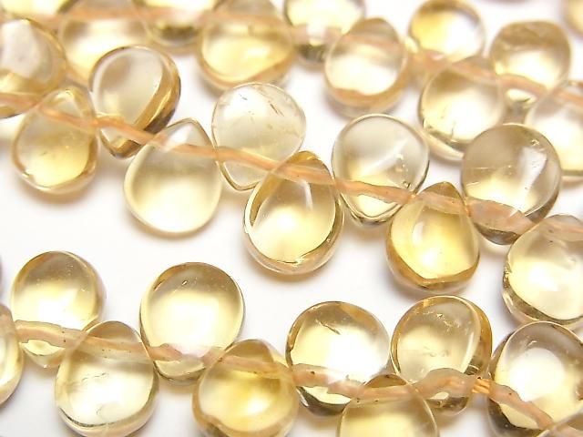 【動画】宝石質シトリンAAA- ペアシェイプ 【Lサイズ】 1連(約38cm)の画像