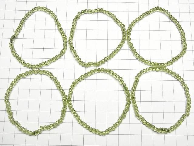 【動画】ペリドットAAA- ロンデル(ボタン)4×4×2mm 1連(ブレス) サムネイル4