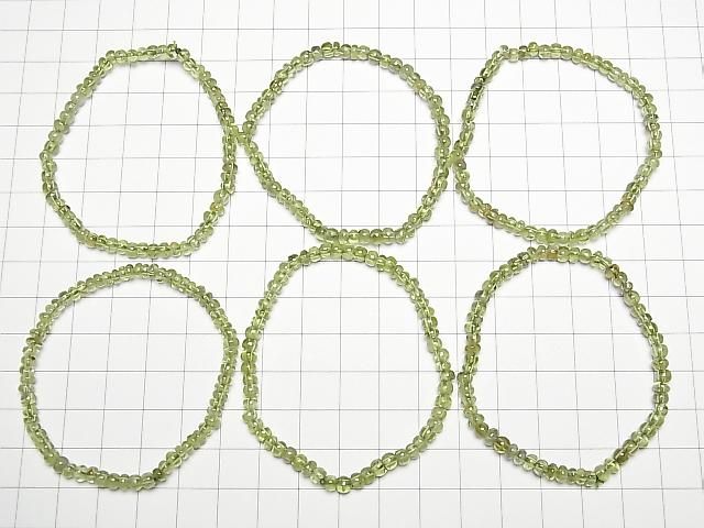 【動画】ペリドットAA++ ロンデル(ボタン)4×4×2mm 1連(ブレス) サムネイル4