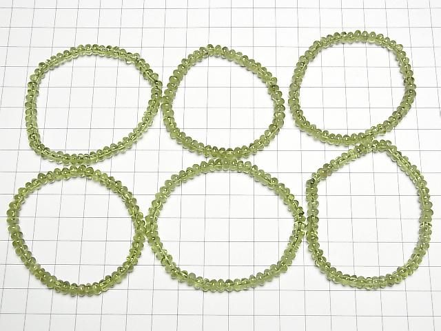 【動画】ペリドットAAA- ロンデル(ボタン)5×5×3mm 1連(ブレス) サムネイル4