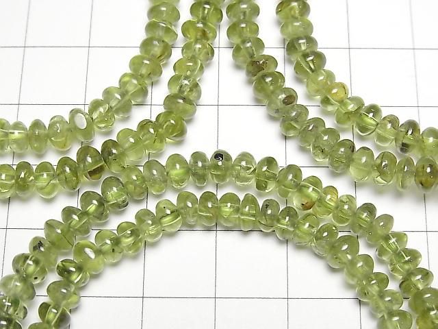 【動画】ペリドットAA++ ロンデル(ボタン)5×5×3mm 1連(ブレス) サムネイル3