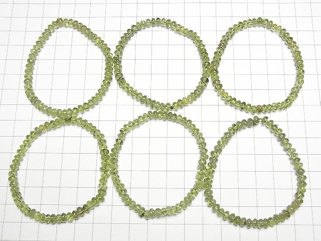 【動画】ペリドットAA++ ロンデル(ボタン)5×5×3mm 1連(ブレス) サムネイル4