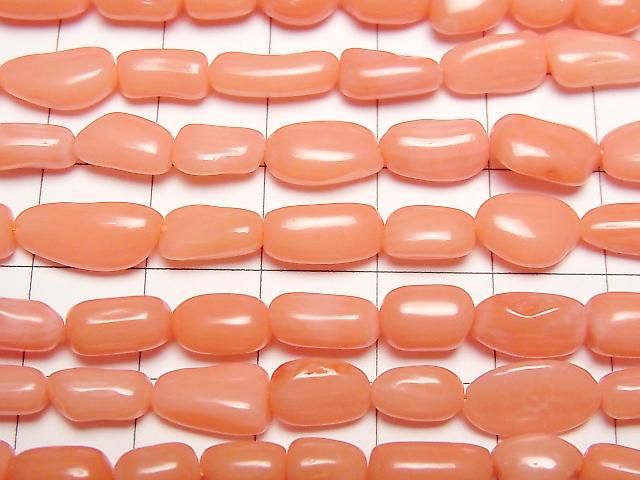 【動画】ピンクオレンジコーラル(染) タンブル 1連(約38cm) サムネイル2