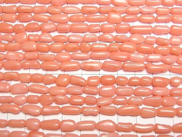 【動画】ピンクオレンジコーラル(染) タンブル 1連(約38cm) サムネイル3